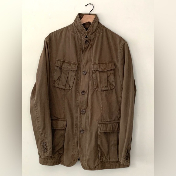 Banana Republic Other - Banana Republic Safari Green Vintage Military Jacket Utility Cotton Zip & Button